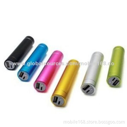 Colorful 2600mAh Cylinder USB Power Bank, External Battery Charger